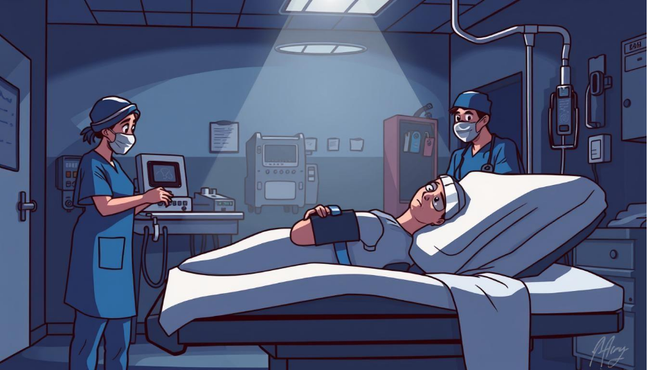 A cartoon of a person lying in a hospital bedAI-generated content may be incorrect.