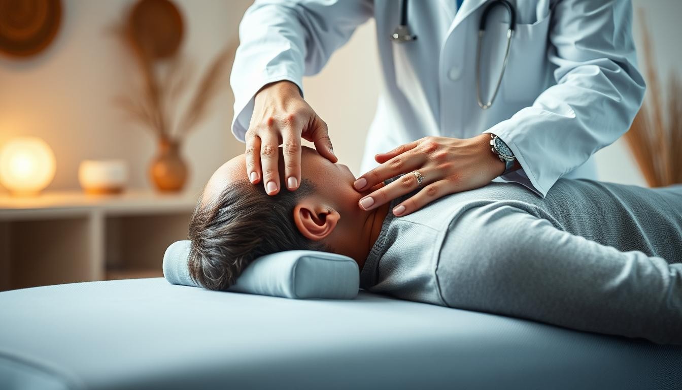 Chiropractor treating Whiplash